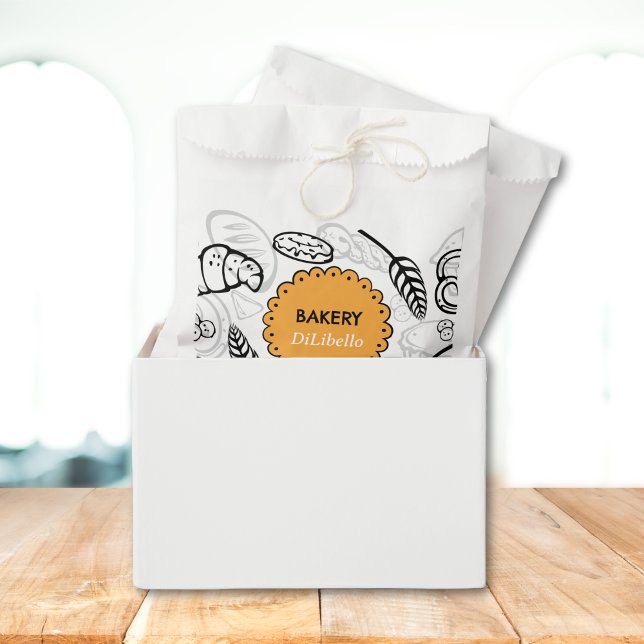 Sacolinha Ilustrações do pão de padaria (Bakery Bread Illustrations Favor Bag)