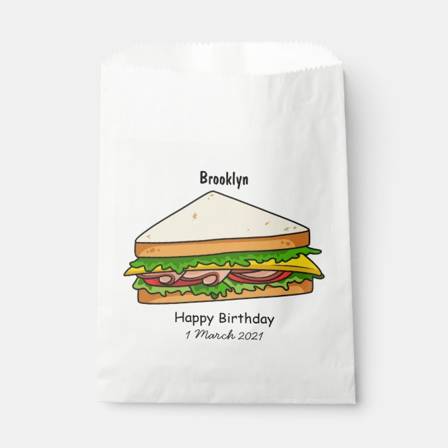 Sacolinha Imagem de desenhos em Sandwich (Frente)