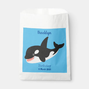 Sacolinha Imagem engraçada de desenho animado de orca