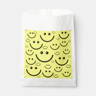 Sacolinha impressão de rosto feliz amarelo