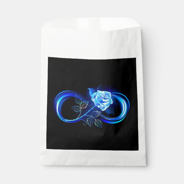 Sacolinha Infinito brilhante com rosa azul (Frente)