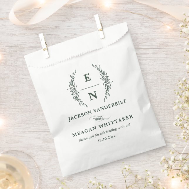 Sacolinha Iniciais Florais Empilhadas Casamento Monograma (Cortado)