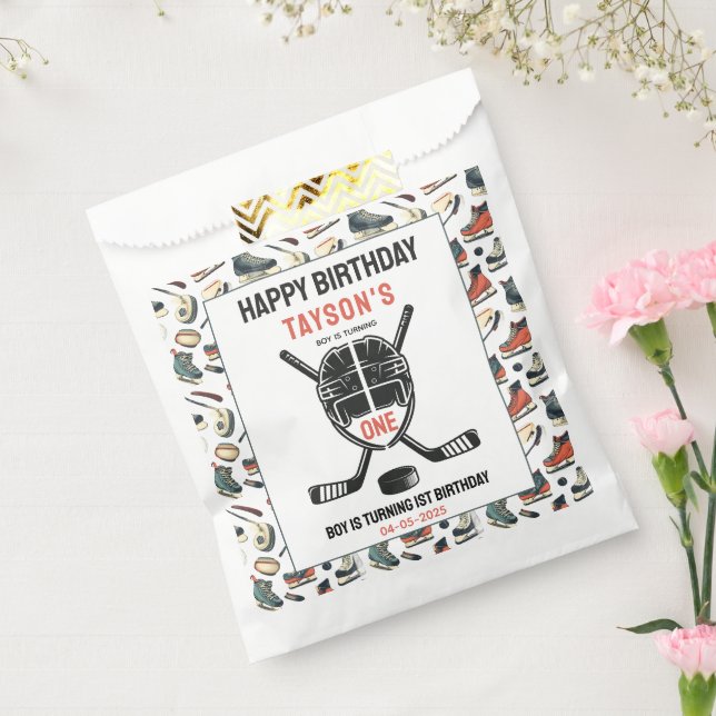 Sacolinha It’s Game Time Hockey 1st Birthday Party (Selado)