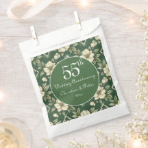 Ivory Floral e Emerald Wedding Anniversário Favor