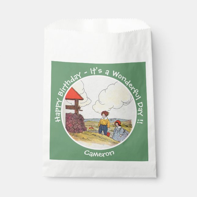 Sacolinha Jack e Jill Madre Goose Itens de Festa de aniversá (Frente)