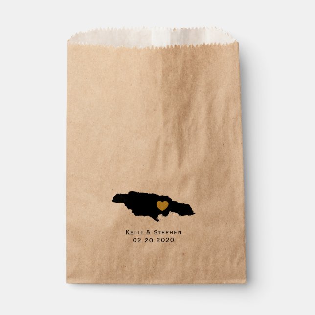 Sacolinha Jamaica Wedding Favor Tratar Sacks, Mapear Sacos-P (Frente)