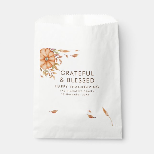 Sacolinha Janto de Ação de Graças Convidar Tema Boho (Frente)