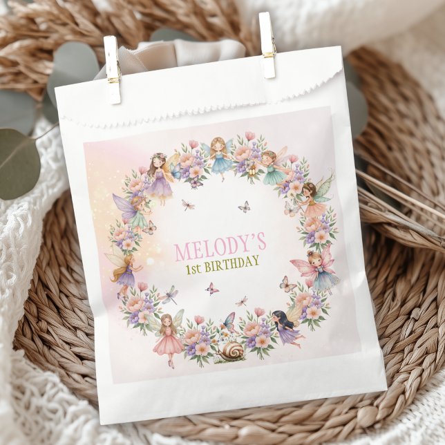 Sacolinha jardim de fadas caprichoso para 1º aniversário (Criador carregado)