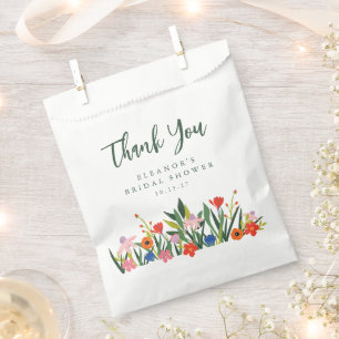 Sacolinha Jardim Floral Colorido Personalizado para Chá de N