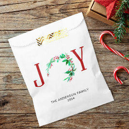 Sacolinha Joy Christmas Personalised Holiday Watercolor