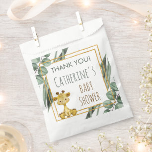 Sacolinha Jungle Safari Giraffe Chá de fraldas Obrigado