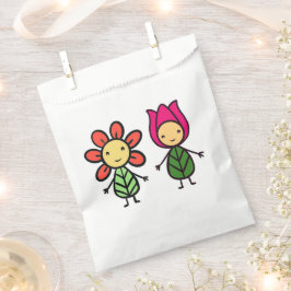 Sacolinha Kawaii Flower Girls Favor Bag - Vermelho e Rosa