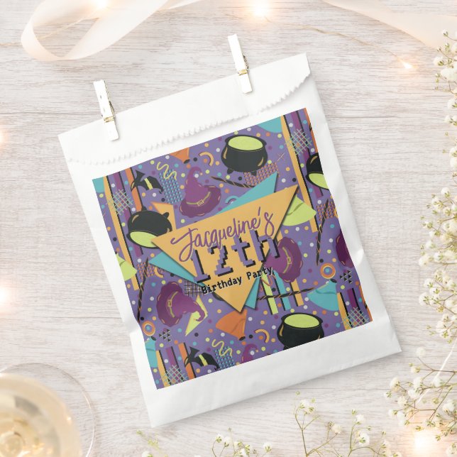 Sacolinha Kids Purple Retro Witchy Halloween Birthday (Cortado)