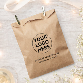 Sacolinha Kraft Rustic Favor Bag l Branded Business Logo