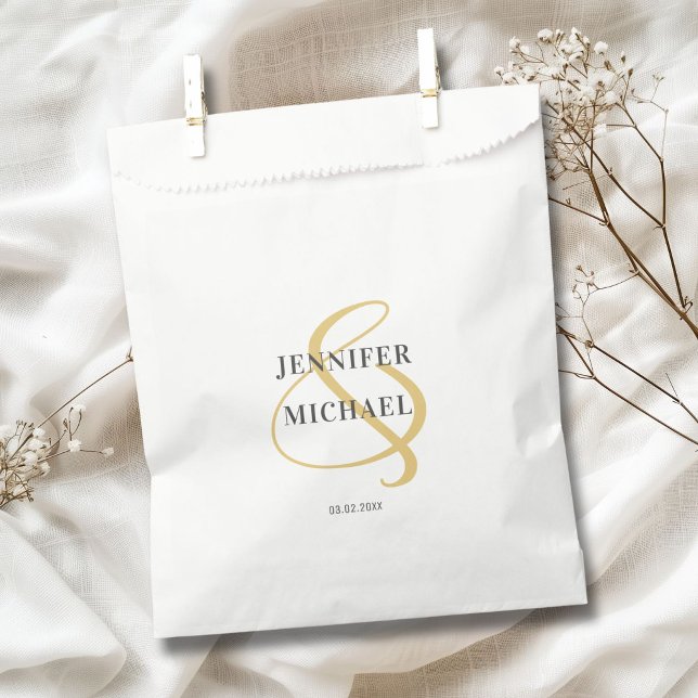 Sacolinha Kundenspezifisches Hochzeit Geschenktütchen (Customer-specific ampersand wedding gift favor bag with your name and date.)