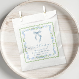 Sacolinha Laço Azul Elegante Agradecimento Doce Chá De Noiva