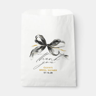 Sacolinha Laço Preto Dourado Caprichoso Obrigado