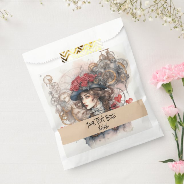 Sacolinha Lady no Red Namorados Kiss steampunk watercolor (Selado)