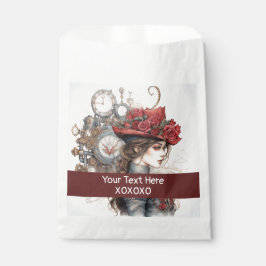 Sacolinha Lady no Red Namorados Kiss steampunk watercolor