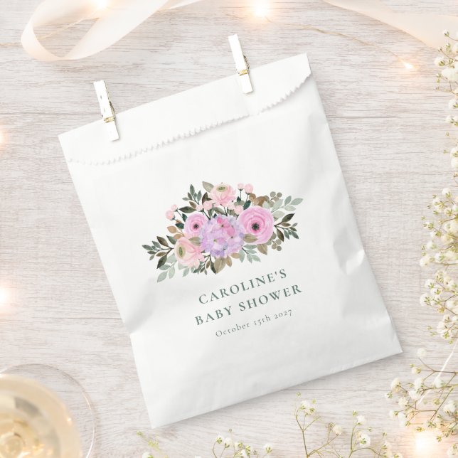 Sacolinha Lavanda Floral Watercolor Chá de fraldas Personali (Cortado)