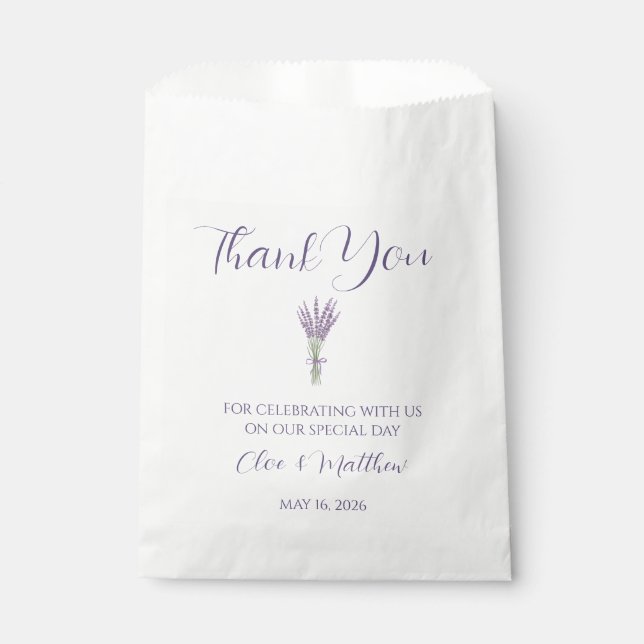 Sacolinha Lavanda Wedding Obrigado (Frente)