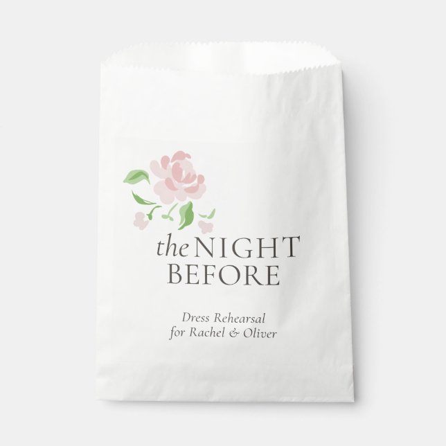 Sacolinha Lembrancinha de casamento Chic The Night Before Fl (Frente)