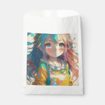 Linda Garota Anime Colorida Tenha um Belo Dia