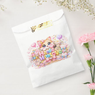 Sacolinha Lindo Kawaii Feito Com Amor Nome do Gato Pastel Ro