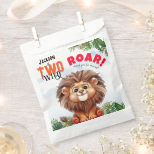 Sacolinha Lion Safari Duas Crianças Selvagens Segundo Aniver