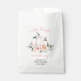 Sacolinha Little Pumpkin Floral Girl Baby Shower Favor Bag