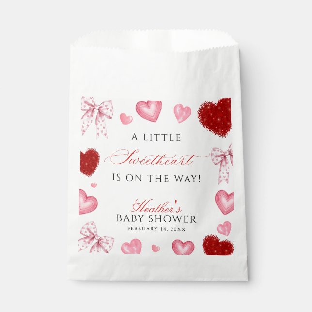 Sacolinha Little Sweetheart Valentines Day Baby Shower (Frente)