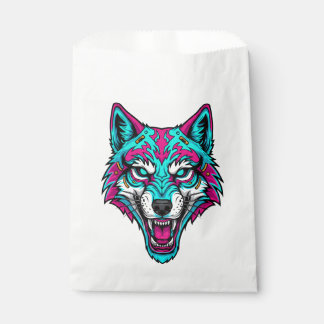 Sacolinha Lobo Neon Cyberpunk - Animal Robótico Synthwave