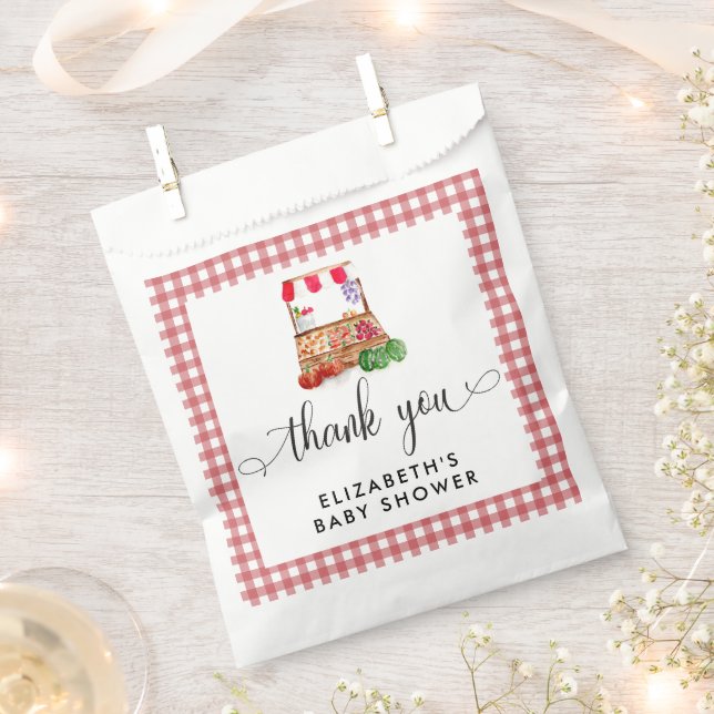 Sacolinha Locally Grown Baby Shower Carrots Gingham (Cortado)