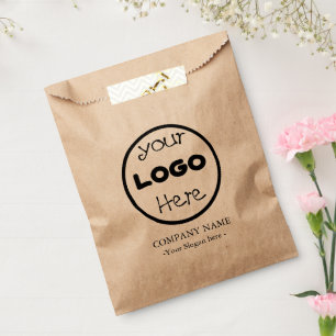 Sacolinha Logotipo comercial da empresa Moderna Rustic Kraft