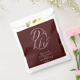 Sacolinha Logotipo de casamento floral delicado e elegante e