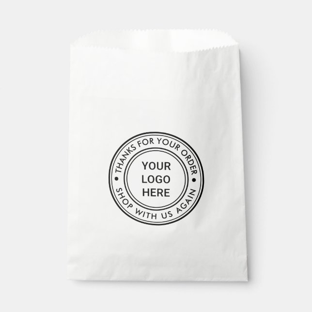 Sacolinha Logotipo Empresarial Branco Personalizado Obrigado (Frente)