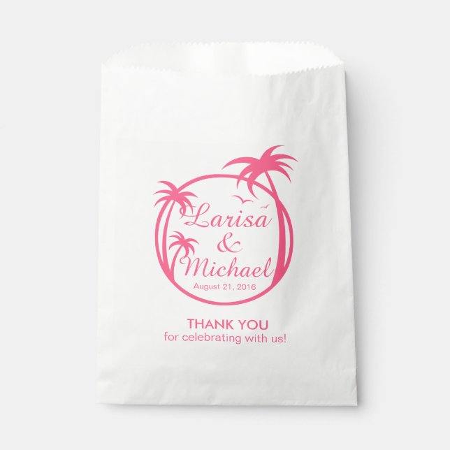 Sacolinha Logotipo Tropical Palm Beach | rosa (Frente)