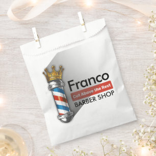 Sacolinha Loja de Cabelo Barbeiro Rei Coroa Pólo de Barbeiro