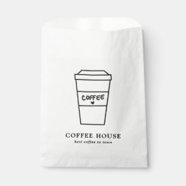 Sacolinha Loja de café xícara de café preto e branco fofa