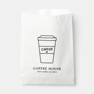Sacolinha Loja de café xícara de café preto e branco fofa