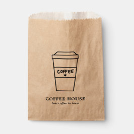 Sacolinha Loja de Café Xícara Marrom Fofa