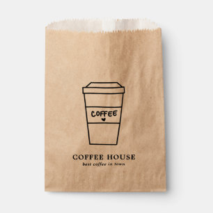 Sacolinha Loja de Café Xícara Marrom Fofa