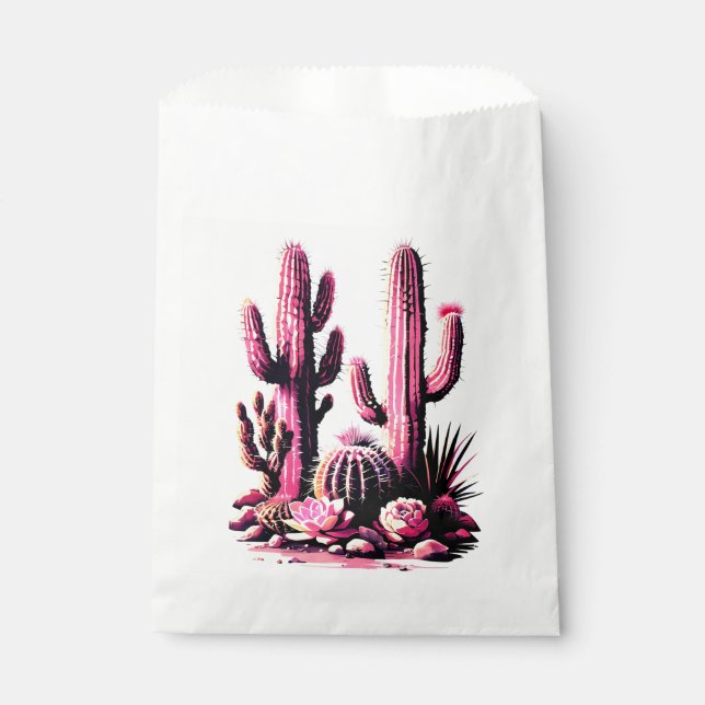 Sacolinha Lote de Cactos Rosa (Frente)