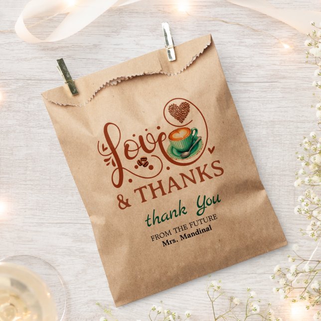 Sacolinha Love and Thanks Bridal Shower Wedding Coffee Theme (Cortado)