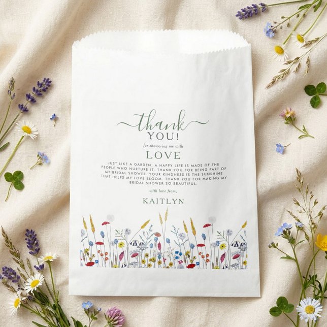 Sacolinha Love in Bloom Wildflower Meadow Bridal Shower (Criador carregado)