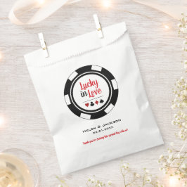 Sacolinha Lucky In Love Black White Poker Casamento Chip