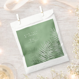 Sacolinha Lush Palm Leaf Wedding Obrigados Moss Green ID956