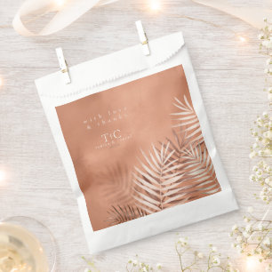 Sacolinha Lush Palm Leaf Wedding Obrigados Terra Cotta ID956