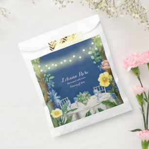 Sacolinha Luzes Bruxuleantes Jardim Floral Azul Chá de Noiva