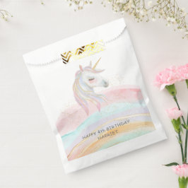 Sacolinha Magnética Watercolor Rainbow Unicorn Birthday